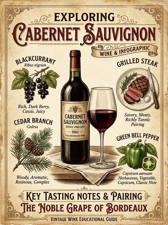 Cabernet Sauvignon — poster and bottle