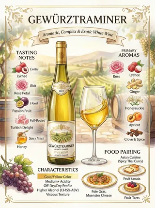 格烏茲塔明那 (Gewürztraminer) — 葡萄品種，視覺插圖