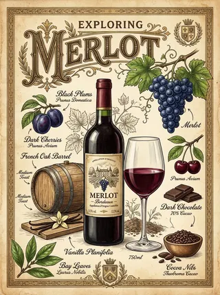 Merlot — Rebsorte, Illustration