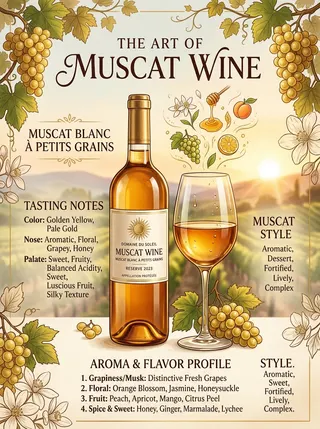 麝香葡萄 (Moscato / Muscat) — 葡萄品種，視覺插圖