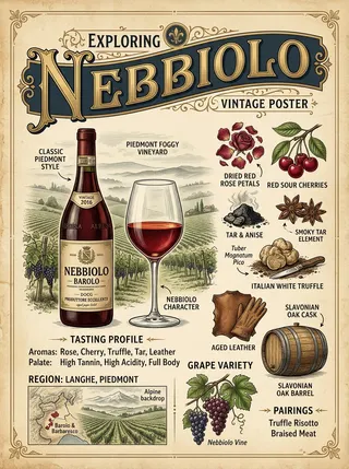 內比奧羅 (Nebbiolo) — 葡萄品種，視覺插圖