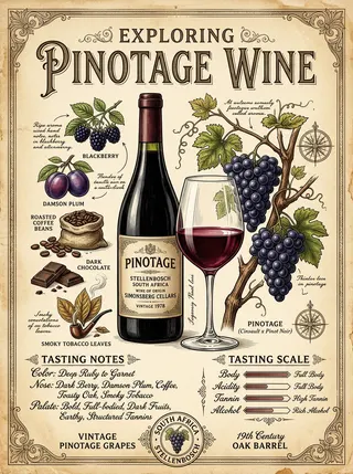皮諾塔吉 (Pinotage) — 葡萄品種，視覺插圖