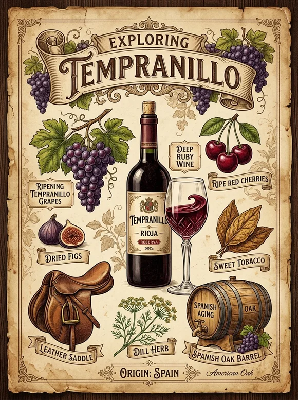 Tempranillo — poster and bottle