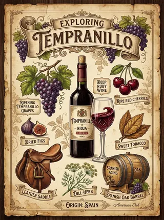 田帕尼優 (Tempranillo) — 葡萄品種，視覺插圖