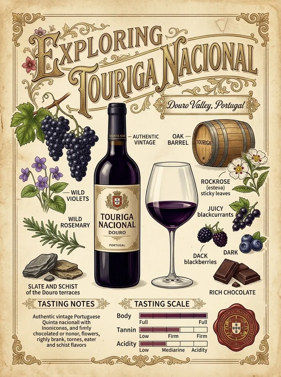 Touriga Nacional — poster and bottle