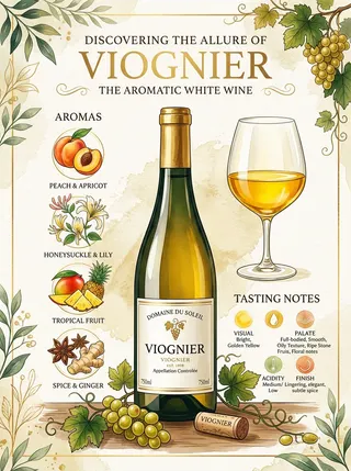 維歐尼 (Viognier) — 葡萄品種，視覺插圖